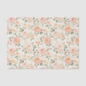 Papier Mousseline Douce Fleurs de Pêche pour la Mariée (Recto)