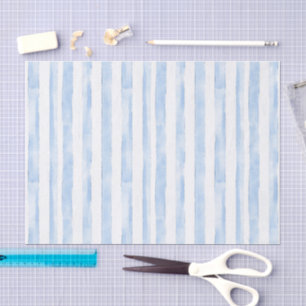 Papier Mousseline Douce Soirée de Mariage à Rayures Bleu Blanc