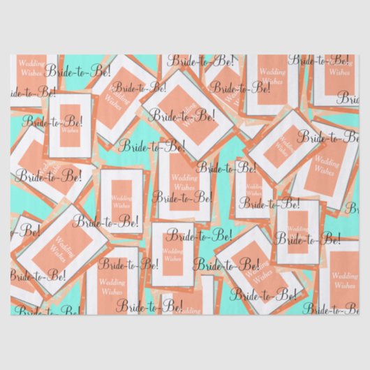 Papier Mousseline Douceur de mariage Cantaloupe Bleu (Recto)