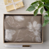 Papier Mousseline Douche de Mariage Fleurie Marron Crème (Cadeau)