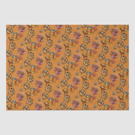 Papier Mousseline Doughnut et thé (Recto)