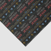 Papier Mousseline Doux de Noël moche Design Joyeux anniversaire Jésu (Détail)