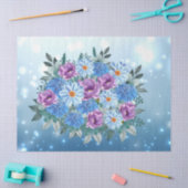 Papier Mousseline Doux Turquoise bleu bleu floral Bouquet Découpage (Artisanat)