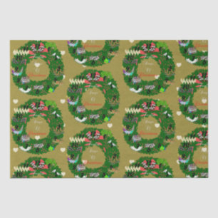 Papier Mousseline Douze Jours de Noël Feuillet Tissu de Noël