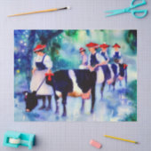 Papier Mousseline Douze Jours de Noël : Milking A-Maids (A), (Artisanat)