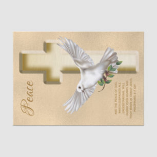 Papier Mousseline Dove de la paix Scripture personnalisée Verse