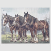 Papier Mousseline Draft Horses Decoupage (Recto)