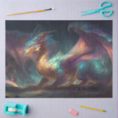 Papier Mousseline Dragon à échelle de découpage mystique néon Irides (Artisanat)