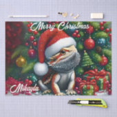 Papier Mousseline Dragon à seins mignons et chapeau de Santa (Artisanat)