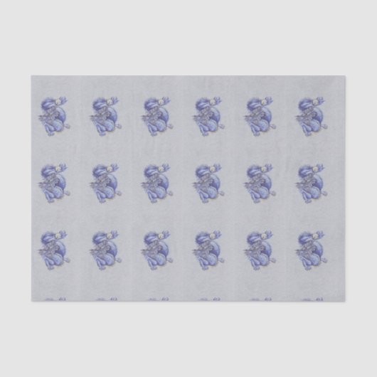 Papier Mousseline Dragon bleu (Recto)