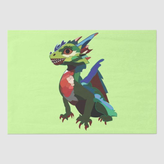 Papier Mousseline Dragon coloré (Recto)