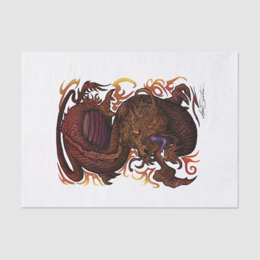 Papier Mousseline Dragon (conception de signature) (Recto)