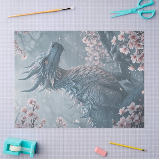 Papier Mousseline Dragon dans le jardin (Artisanat)