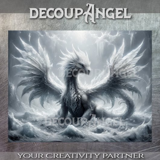 Papier Mousseline Dragon De Glace - Découpage