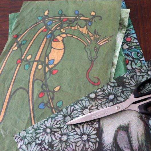 Papier Mousseline Dragon de Noël