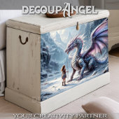 Papier Mousseline Dragon et Guerrière -Découpage-