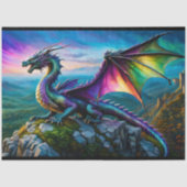 Papier Mousseline Dragon Iridescente Garde Sa Terre (Recto)
