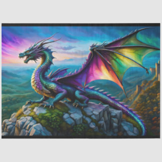 Papier Mousseline Dragon Iridescente Garde Sa Terre