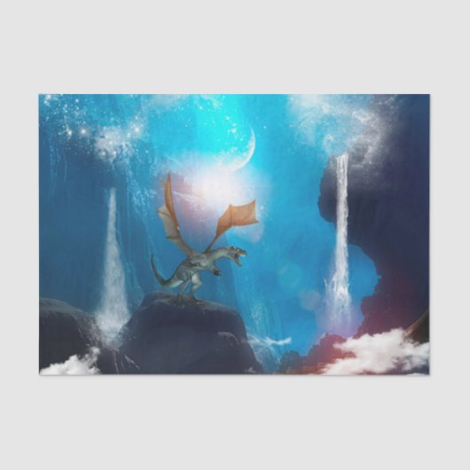 Papier Mousseline Dragon merveilleux pendant la nuit (Recto)