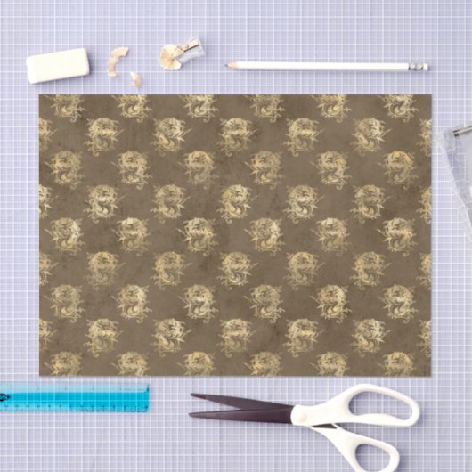 Papier Mousseline Dragon mythique d'or (Artisanat)