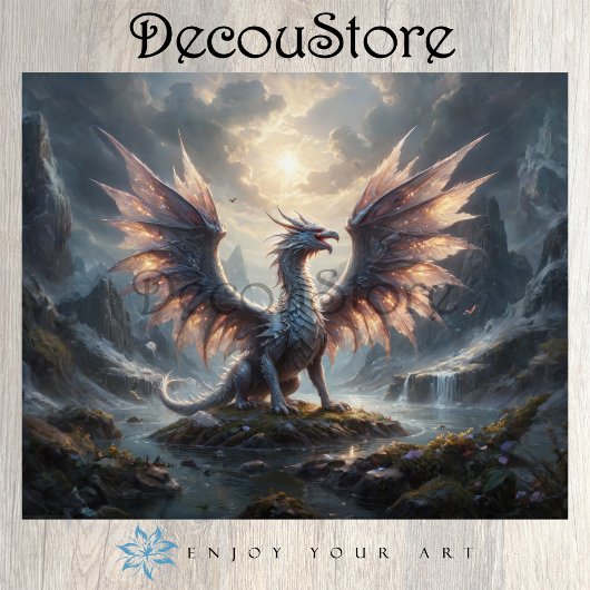 Papier Mousseline Dragon of the Sacred Valley Decoupage