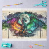 Papier Mousseline Dragon peint (Artisanat)