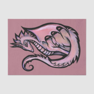 Papier Mousseline Dragon rose