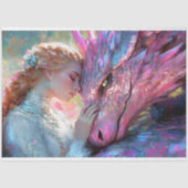 Papier Mousseline Dragon rose Whimsical & Découpage Princesse Elven (Recto)