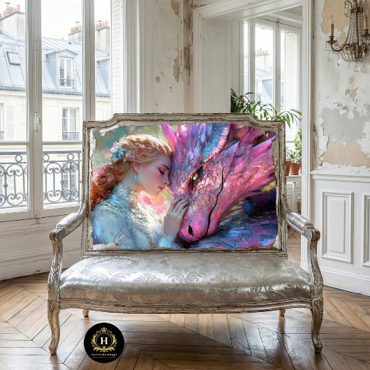 Papier Mousseline Dragon rose Whimsical & Découpage Princesse Elven