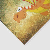 Papier Mousseline Dragon sur une texture orange (Détail)