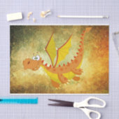 Papier Mousseline Dragon sur une texture orange (Artisanat)