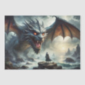 Papier Mousseline Dragon Terre - Découpage (Recto)