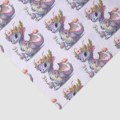 Papier Mousseline Dragon violet à couronne élégante (Détail)