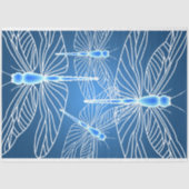 Papier Mousseline Dragonfly Aqua Dragonflies Decoupage (Recto)