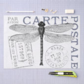 Papier Mousseline Dragonfly Carte Postale Français Postmark Decoupag (Artisanat)