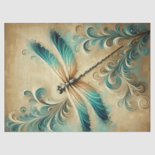 Papier Mousseline Dragonfly Elegance 2 Tissu Paper (Recto)