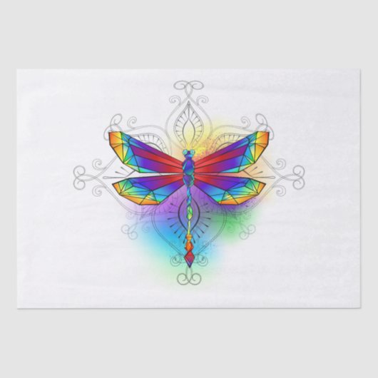 Papier Mousseline Dragonfly en arc-en-ciel (Recto)