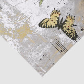 Papier Mousseline Dragonfly Fern Butterfly Music Gold Decoupage Idée (Détail)