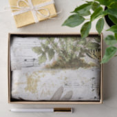 Papier Mousseline Dragonfly Fern Butterfly Music Gold Decoupage Idée (Cadeau)