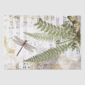 Papier Mousseline Dragonfly Fern Butterfly Music Gold Decoupage Idée (Recto)