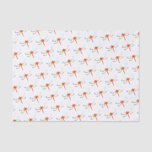 Papier Mousseline Dragonfly rouge (Recto)