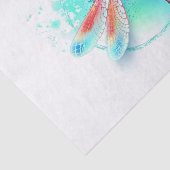 Papier Mousseline Dragonfly rouge sur l'arrière - plan aquarelle (Détail)