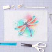 Papier Mousseline Dragonfly rouge sur l'arrière - plan aquarelle (Artisanat)