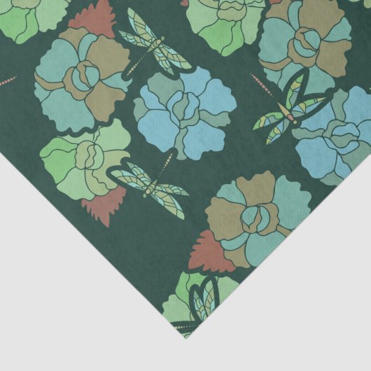 Papier Mousseline Dragonfly vert (Détail)