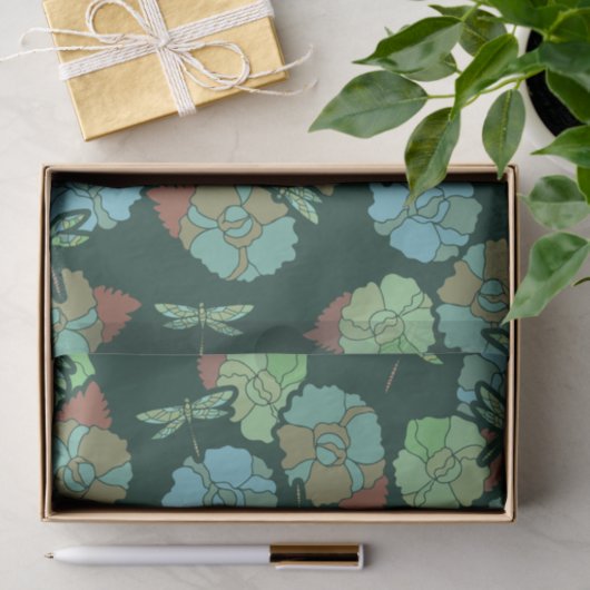 Papier Mousseline Dragonfly vert (Cadeau)