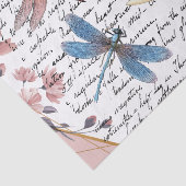Papier Mousseline Dragonfly vintage et découpage de fleurs (Détail)