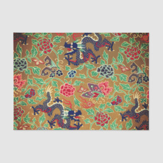 Papier Mousseline DRAGONS ASIATIQUES AVEC BOUTEILLES Papier Tissu