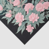 Papier Mousseline Dragons Floral Mountain Rose Sage Turquoise (Détail)