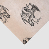 Papier Mousseline Dragons noirs sur la page de découpage de Tan (Détail)