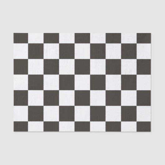 Papier Mousseline Drapeau À damiers (noir et blanc) (Motif du vérifi (Recto)